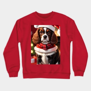 Cute Christmas Spaniel For Dog Lovers Crewneck Sweatshirt